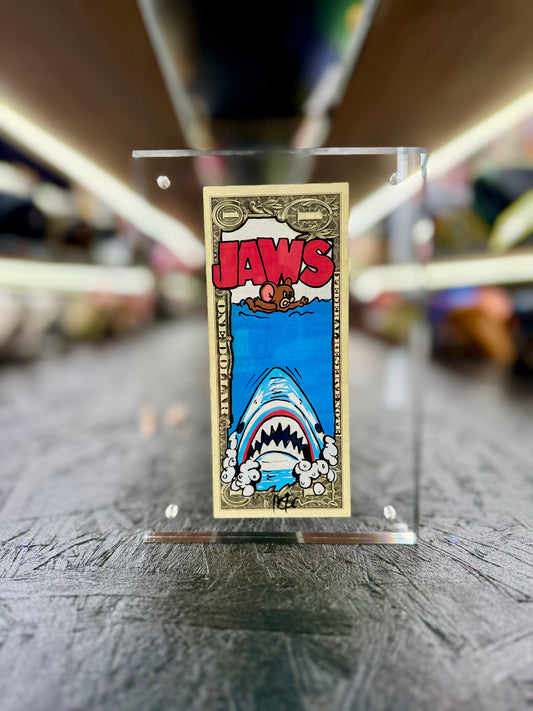 Jaws $1 Dollar Bill Art 12.8