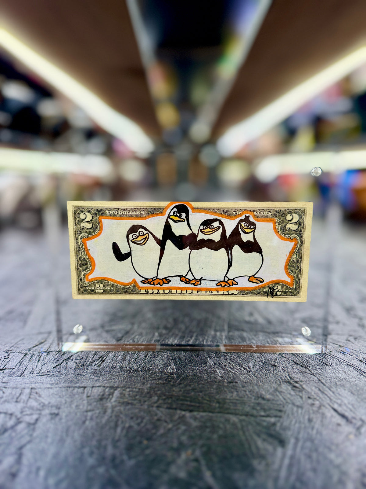 Penguins of Madagascar $2 Dollar Bill Art 1.0