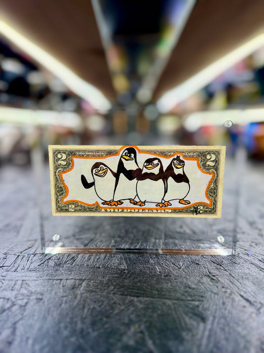Penguins of Madagascar $2 Dollar Bill Art 1.0