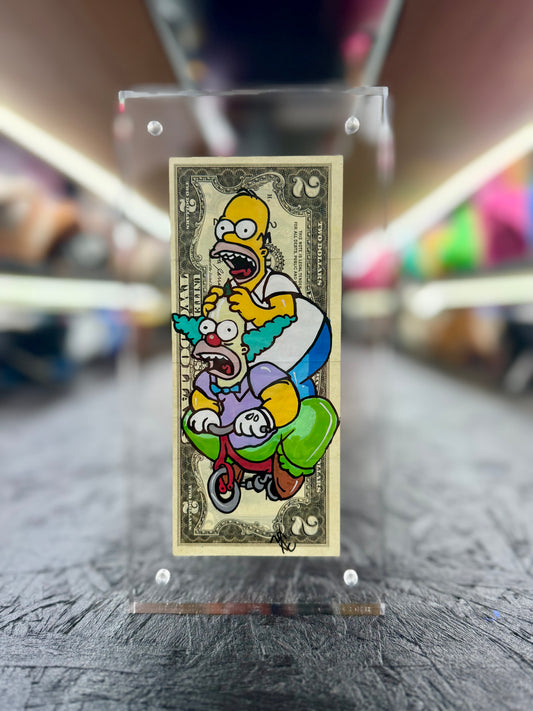 Homer & Krusty $2 Dollar Bill Art 1.0