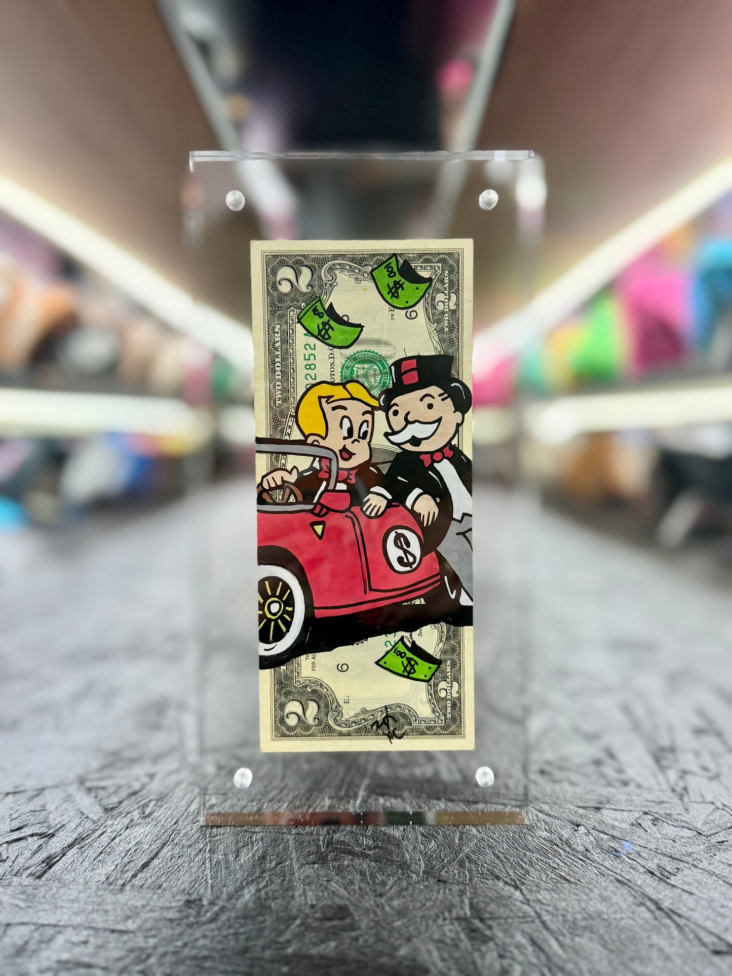 Mr Monopoly $2 Dollar Bill Art 18.3