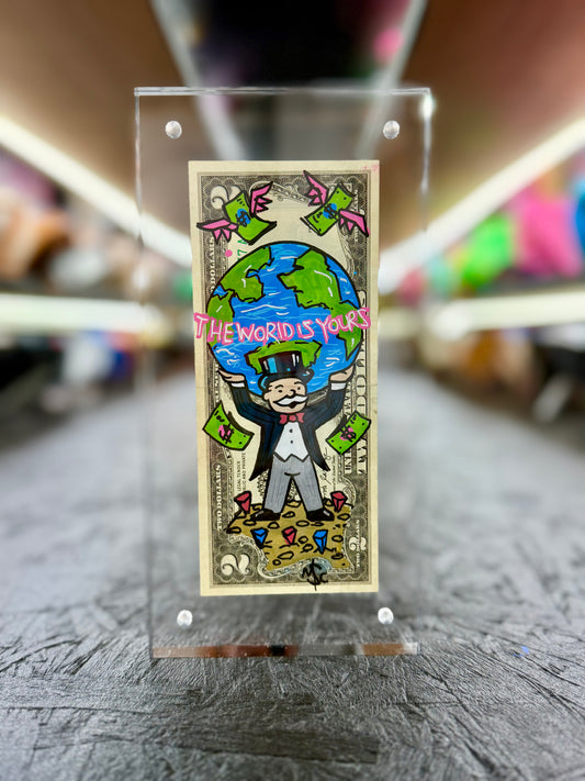 Mr Monopoly $2 Dollar Bill Art 18.5