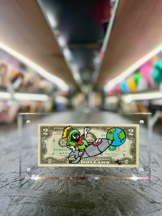 Marvin The Martian $2 Dollar Bill Art 5.0