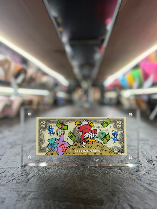 Scrooge McDuck $2 Dollar Bill Art 11.4