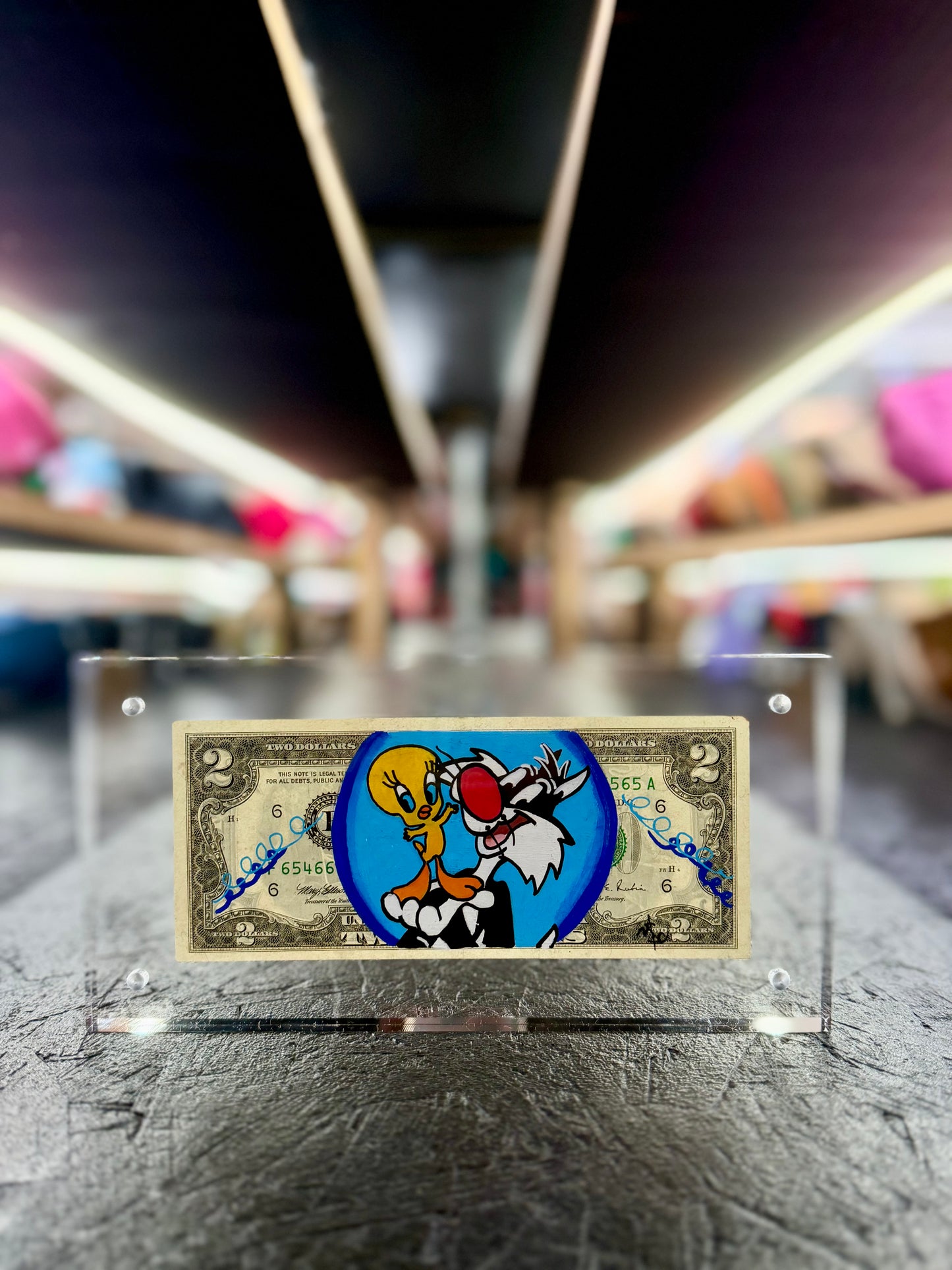 Sylvester & Tweety $2 Dollar Bill Art 1.0