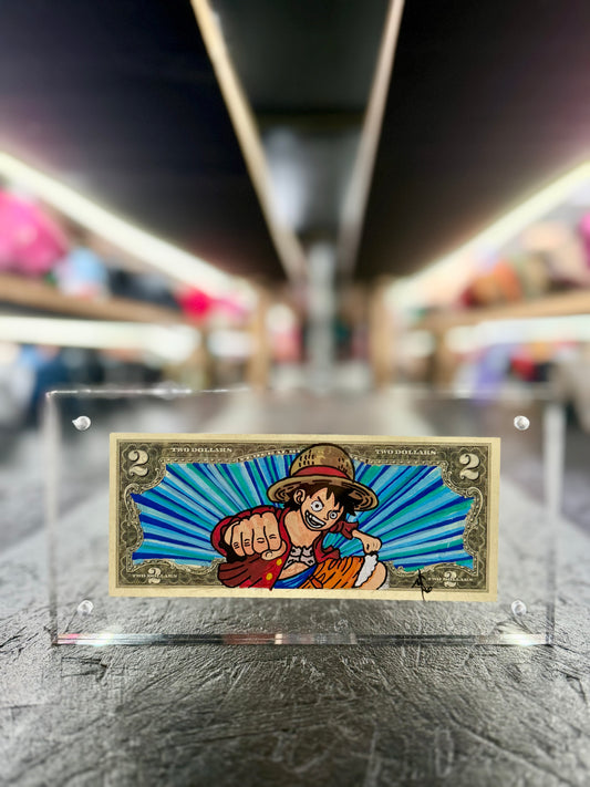 Monkey D Luffy  5 $2 Dollar Bill Art 1.0