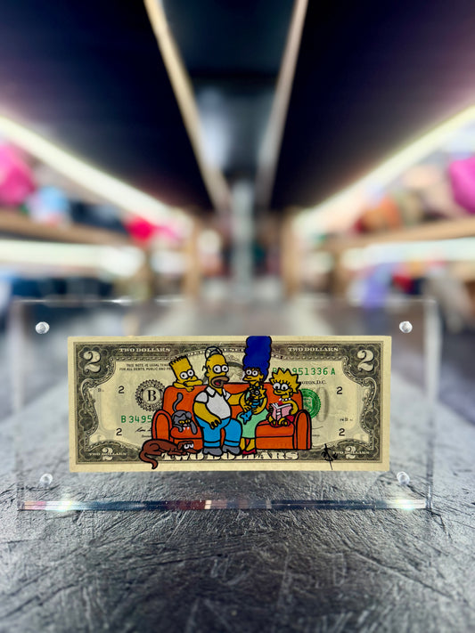Simpsons Family $2 Dollar Bill Art 4.0