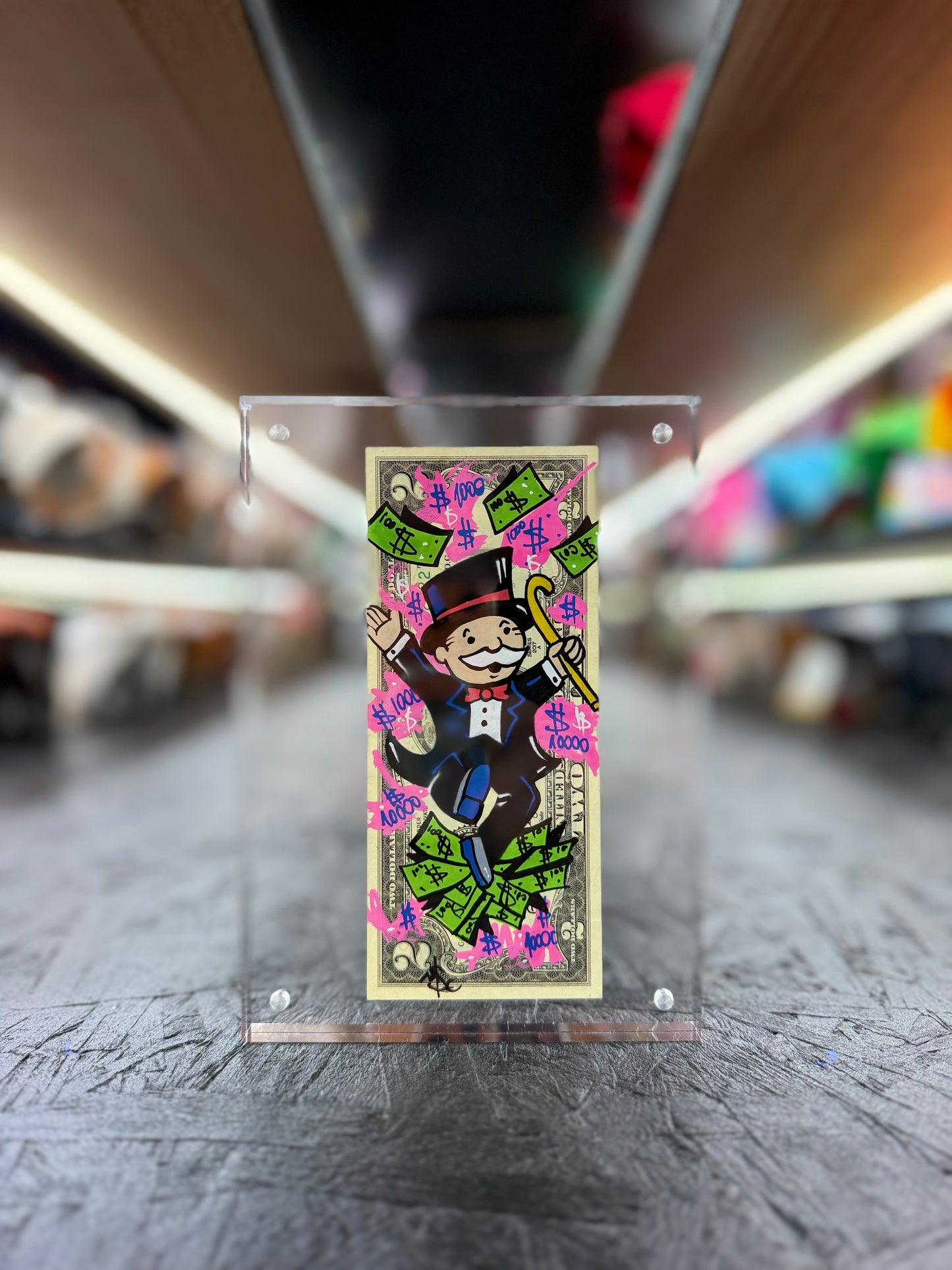 Mr Monopoly $2 Dollar Bill Art 31.5