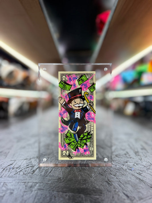 Mr Monopoly $2 Dollar Bill Art 31.5