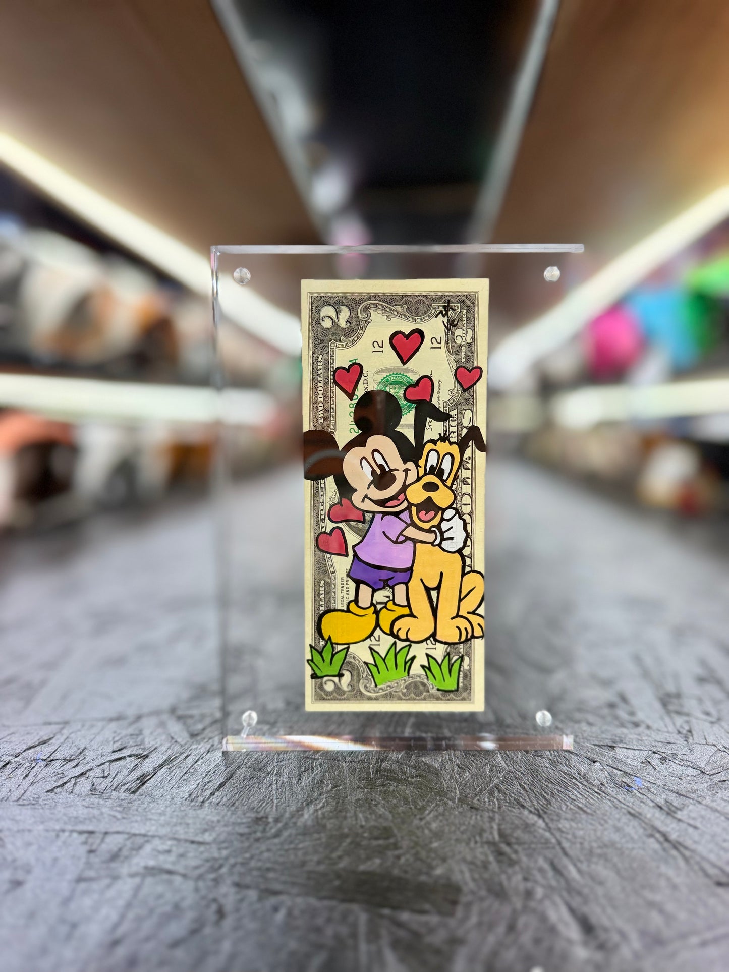 Mickey & Pluto $2 Dollar Bill Art 5.0