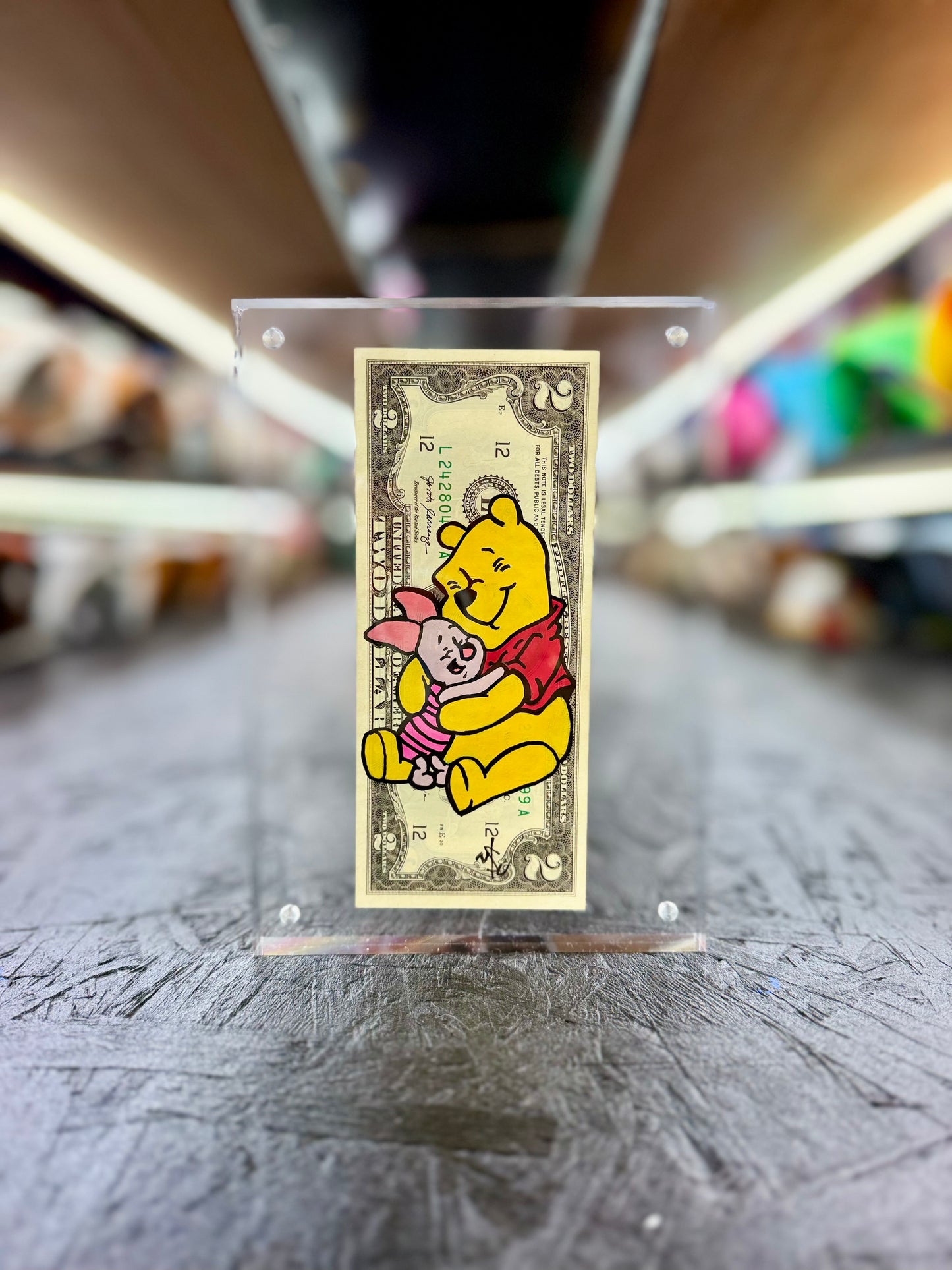 Winnie the Pooh $2 Dollar Bill Art 1.0