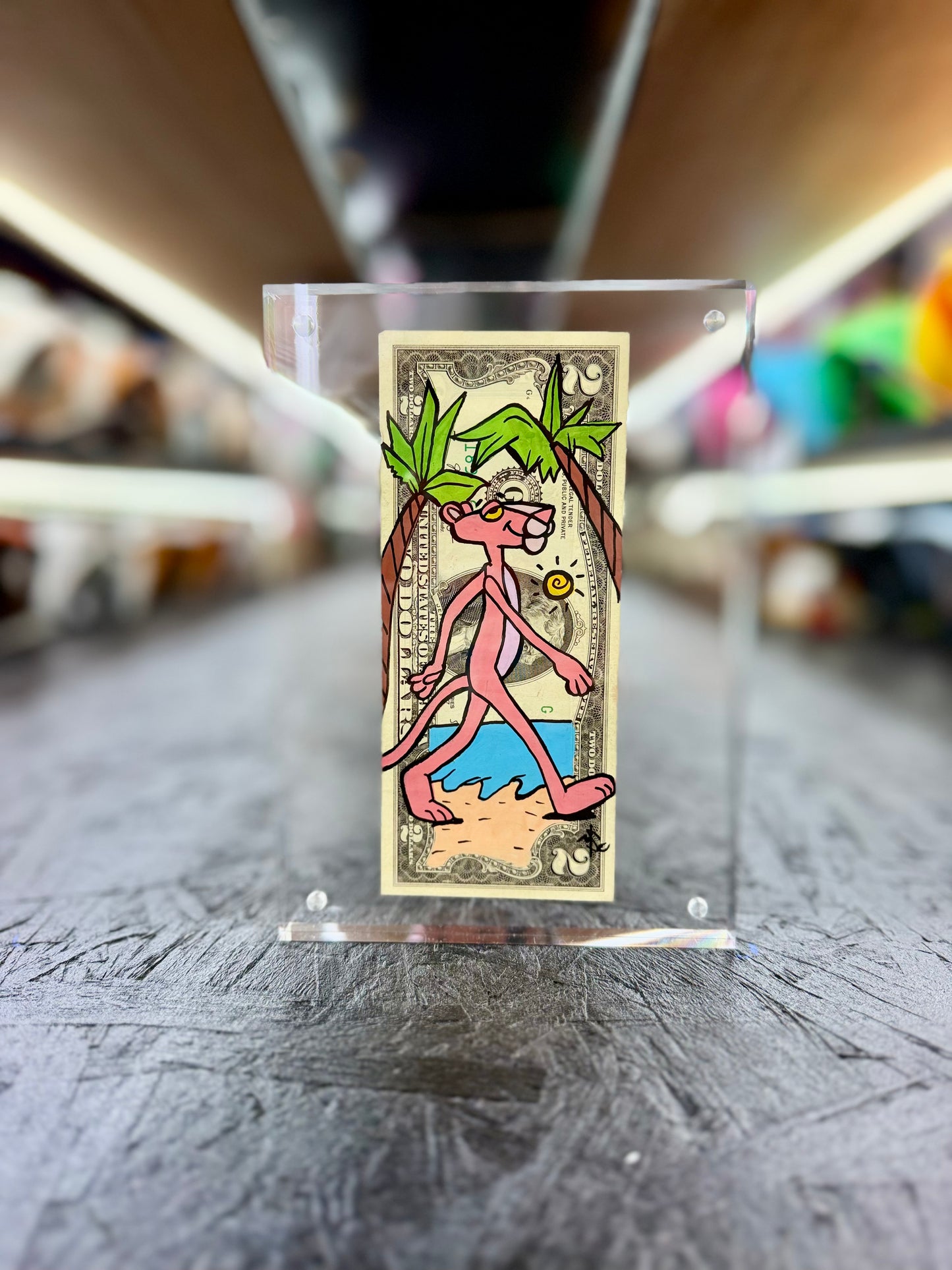 Pink Panther $2 Dollar Bill Art 10.9