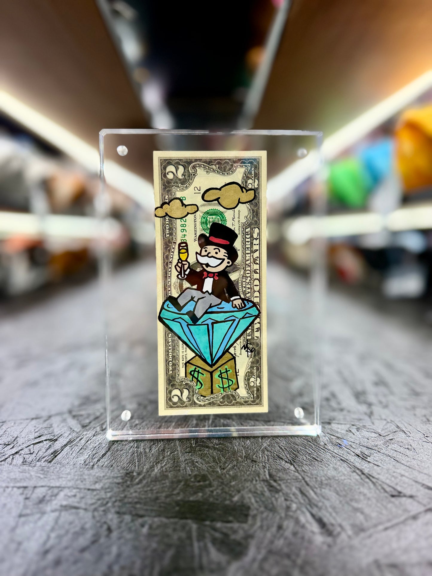 Mr Monopoly  $2 Dollar Bill Art 32.8