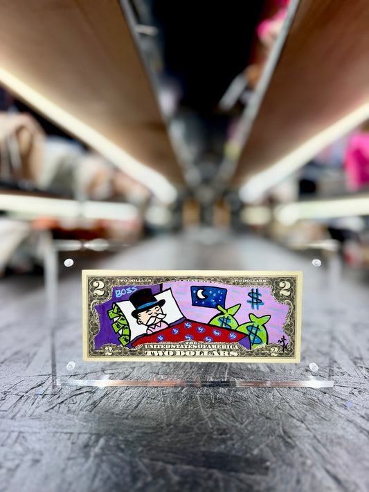 Mr Monopoly  $2 Dollar Bill Art 33.8