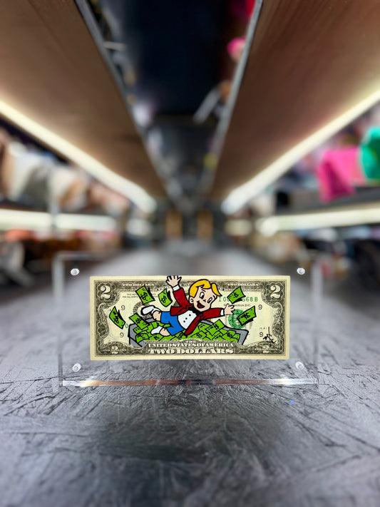 Richie Rich $2 Dollar Bill Art 15.5