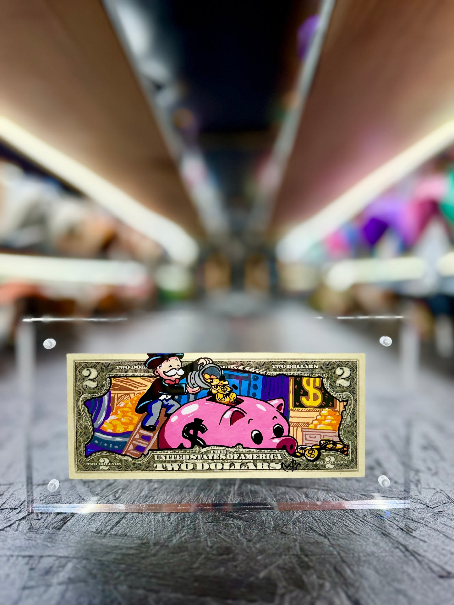 Mr Monopoly $2 Dollar Bill Art 34.3