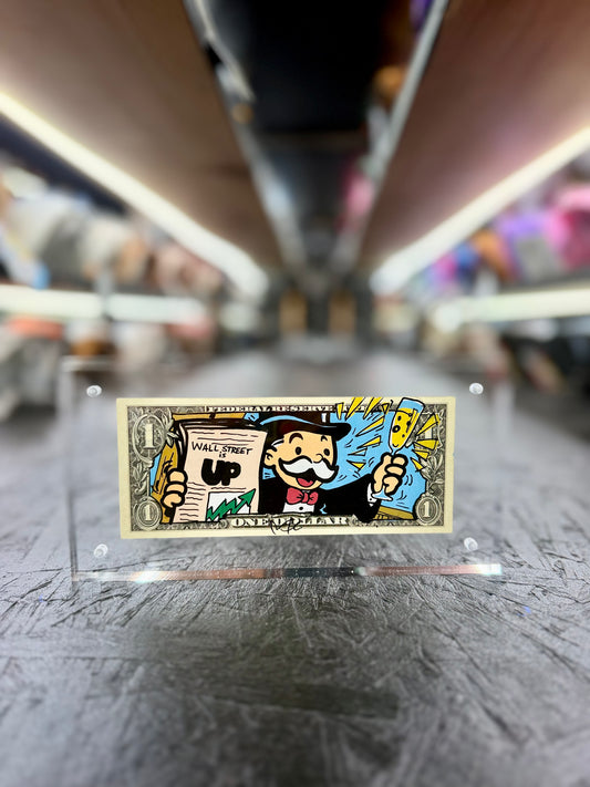 Mr Monopoly $1 Dollar Bill Art 35.0