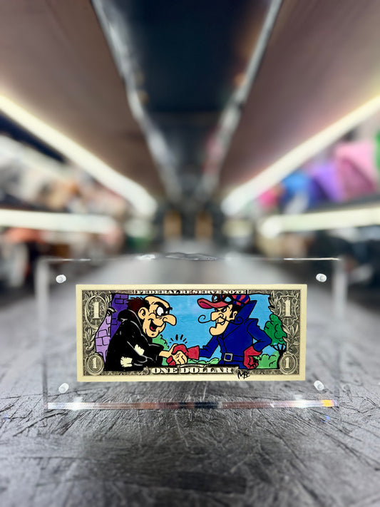 Gargamel & Dick Dastardly $1 Dollar Bill Art 1.0