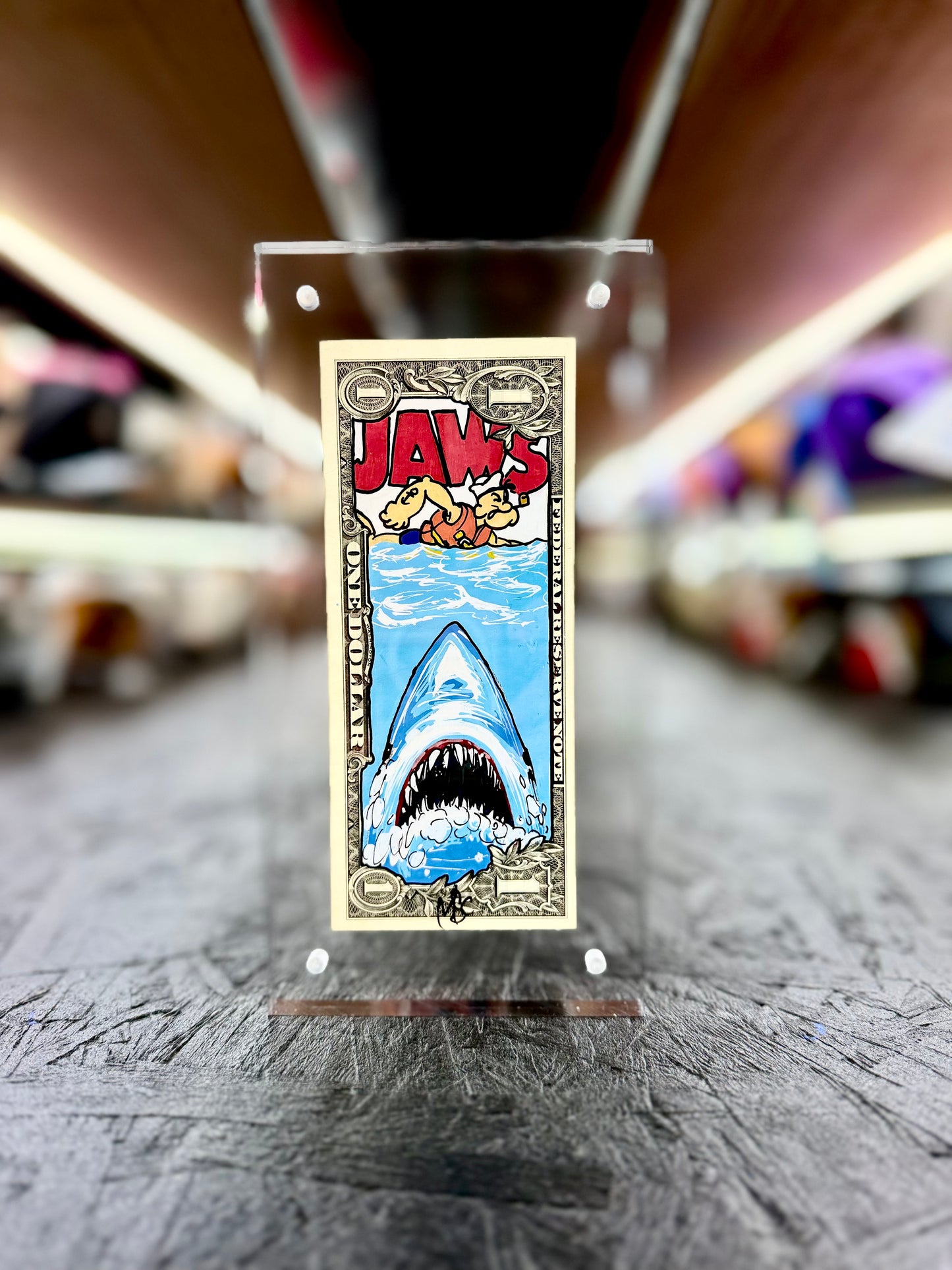 Jaws $1 Dollar Bill Art 12.0