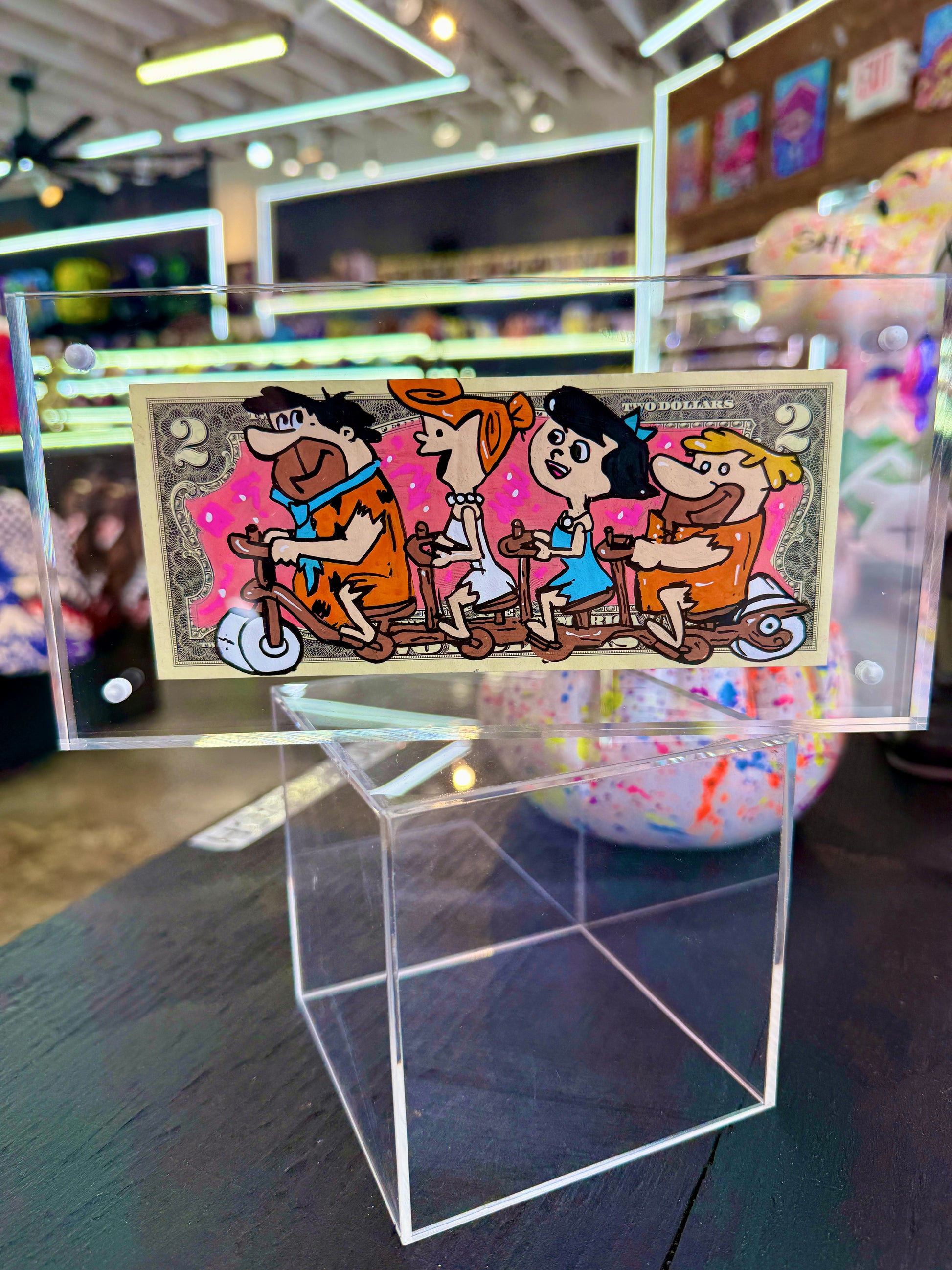 The Flintstones $2 Dollar Bill Art - Shop Cool Tricks