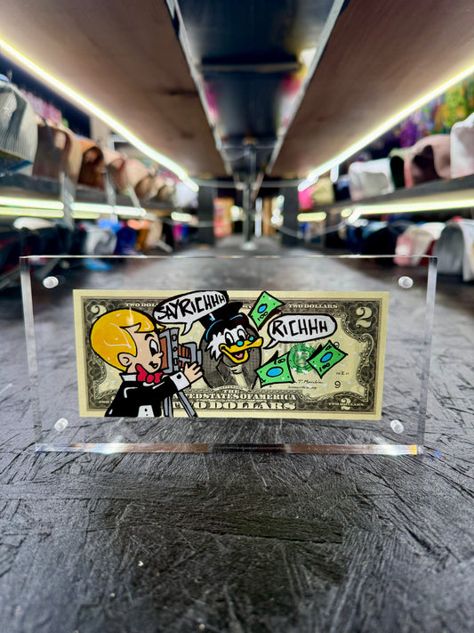 Say Rich $2 Dollar Bill Art