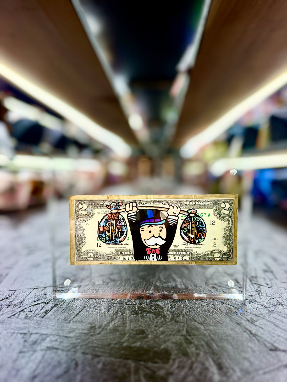Mr Monopoly $2 Dollar Bill Art 52.2