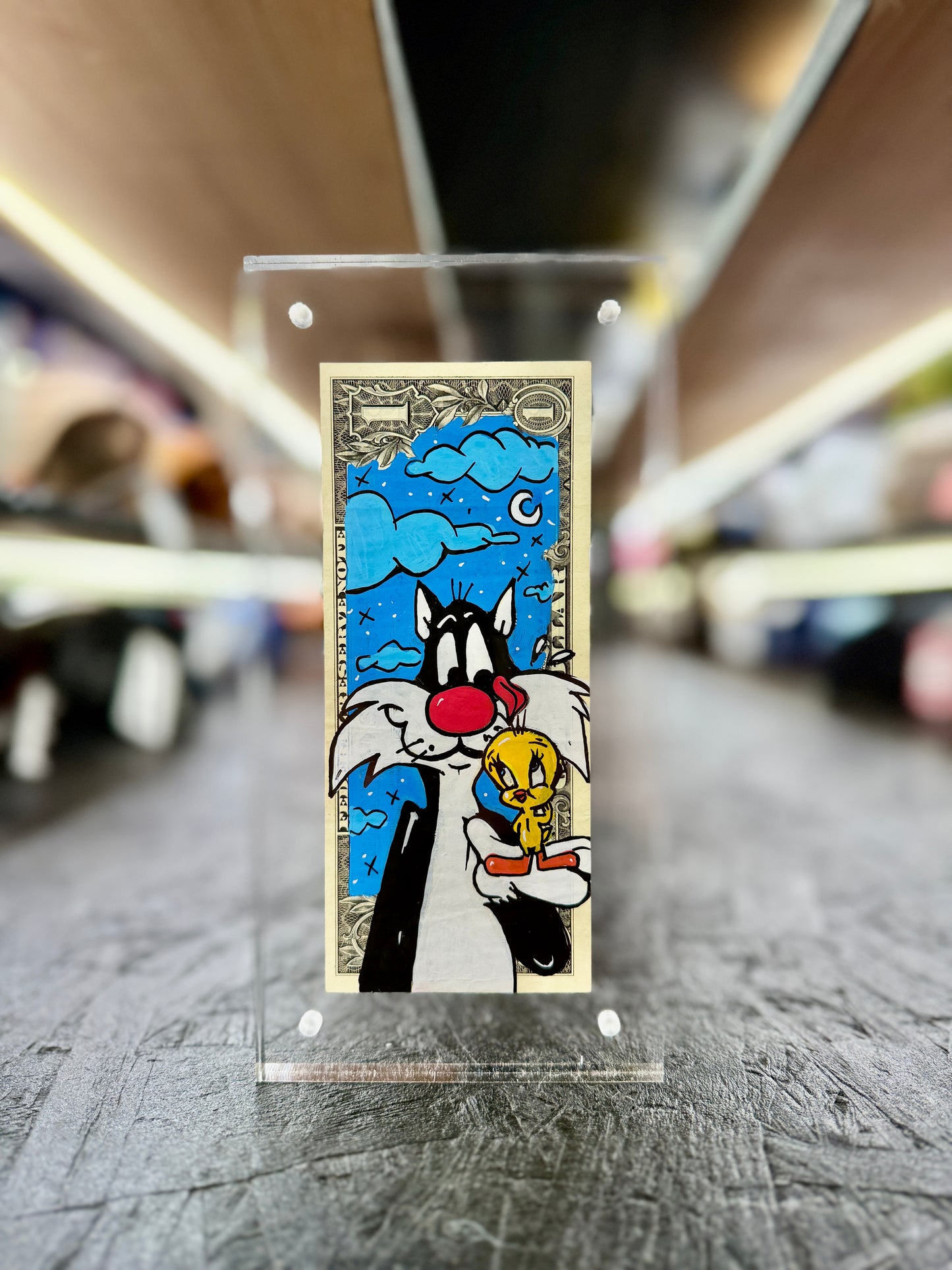 Sylvester & Tweety $1 Dollar Bill Art - Shop Cool Tricks