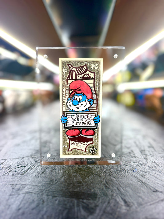The Smurfs (Papa Smurf) $2 Dollar Bill Art 2.0