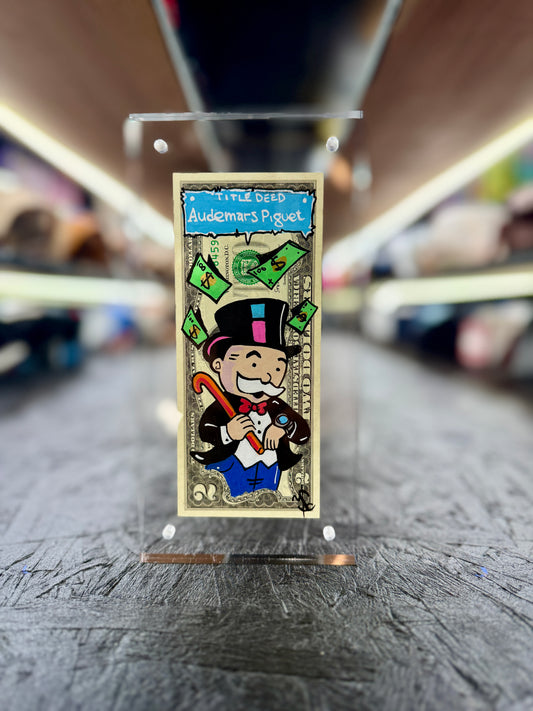 Mr Monopoly $2 Dollar Bill Art 10.4