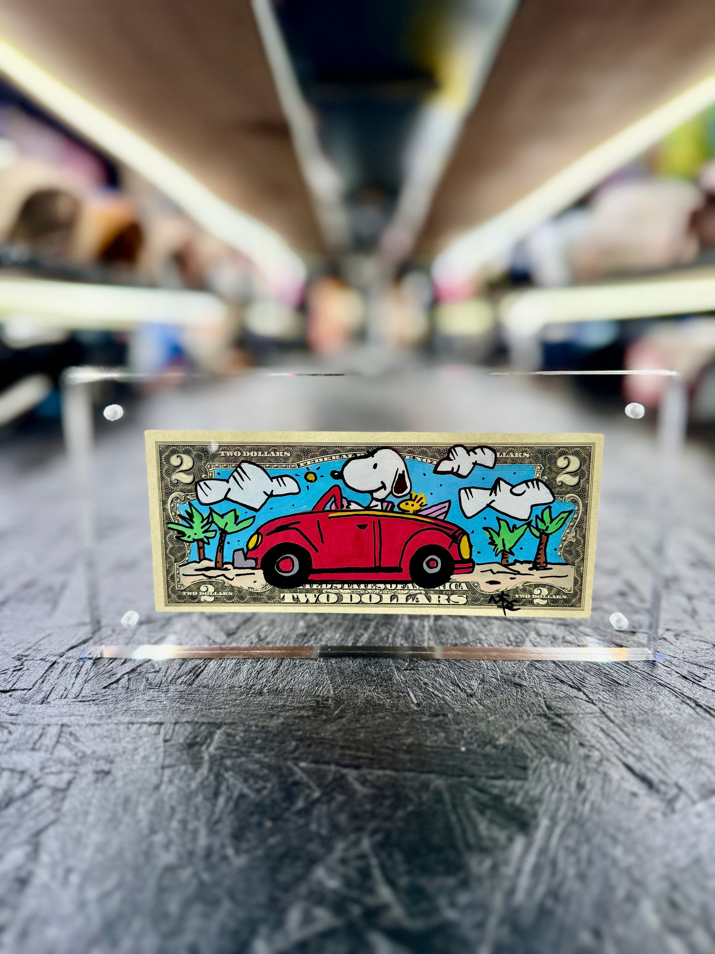 Snoopy $2 Dollar Bill Art 8.0