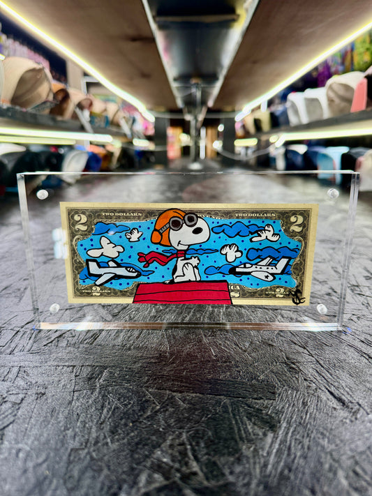 Snoopy Ace $2 Dollar Bill Art 9.0