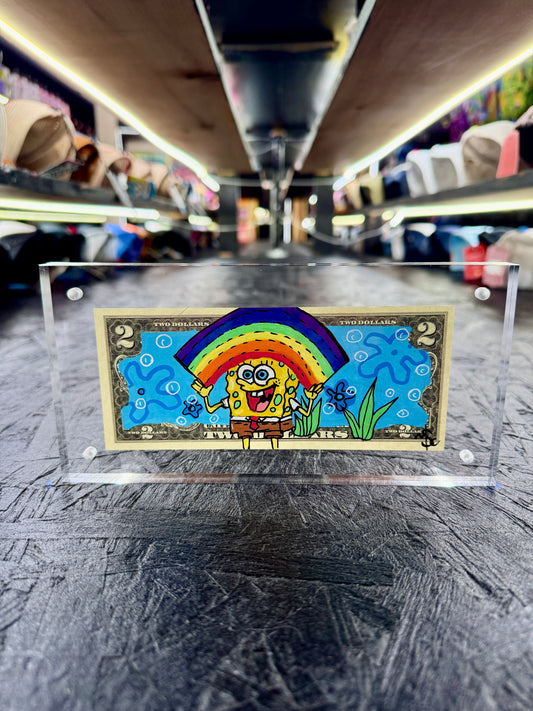 Spongebob "Imagination" $2 Dollar Bill Art