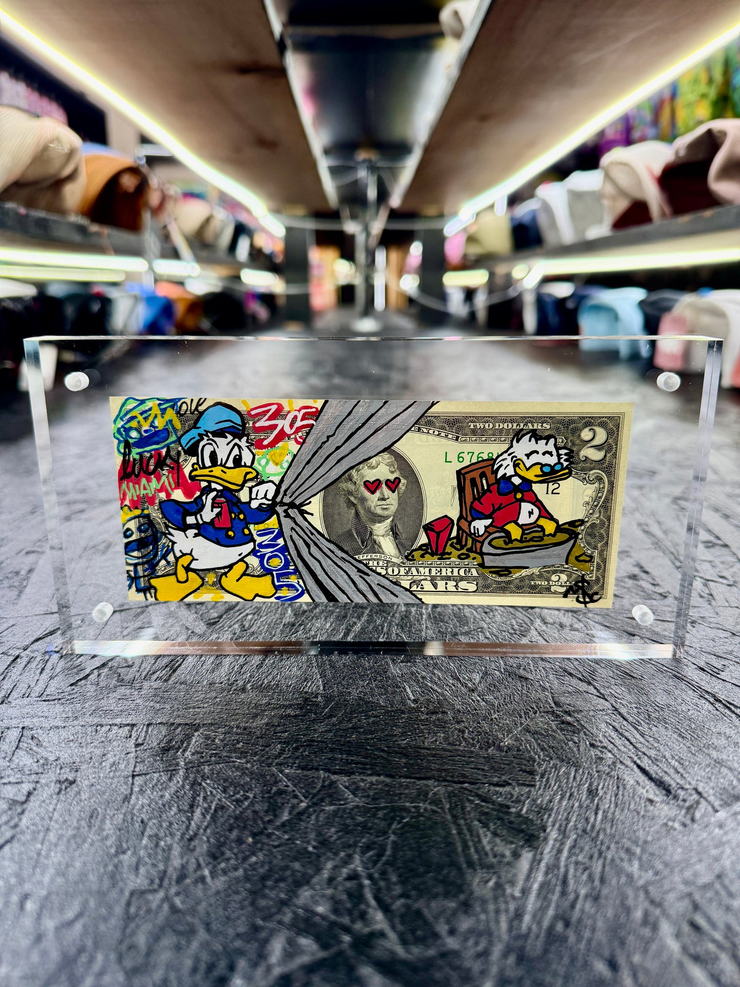 Donald & Scrooge McDuck $2 Dollar Bill Art
