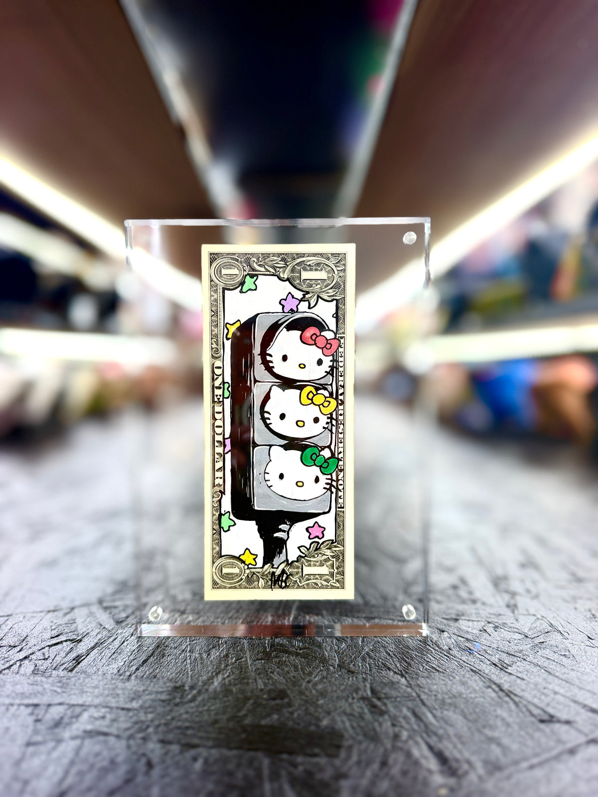Hello Kitty $1 Dollar Bill Art 9.0