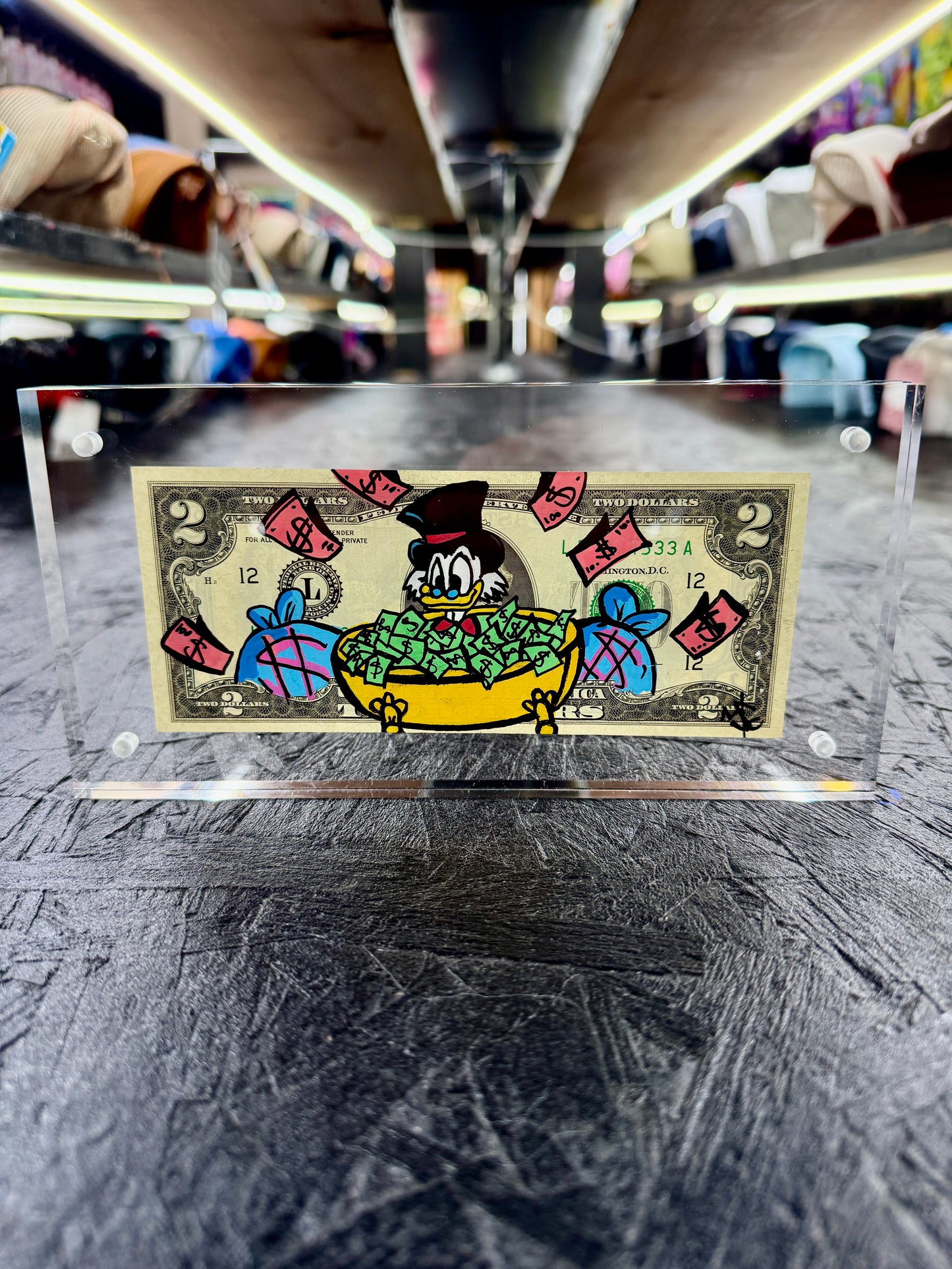 Scrooge McDuck $2 Dollar Bill Art 9.0