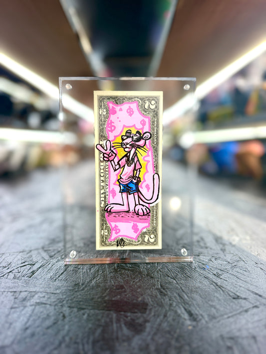Pink Panther $2 Dollar Bill Art 11.9