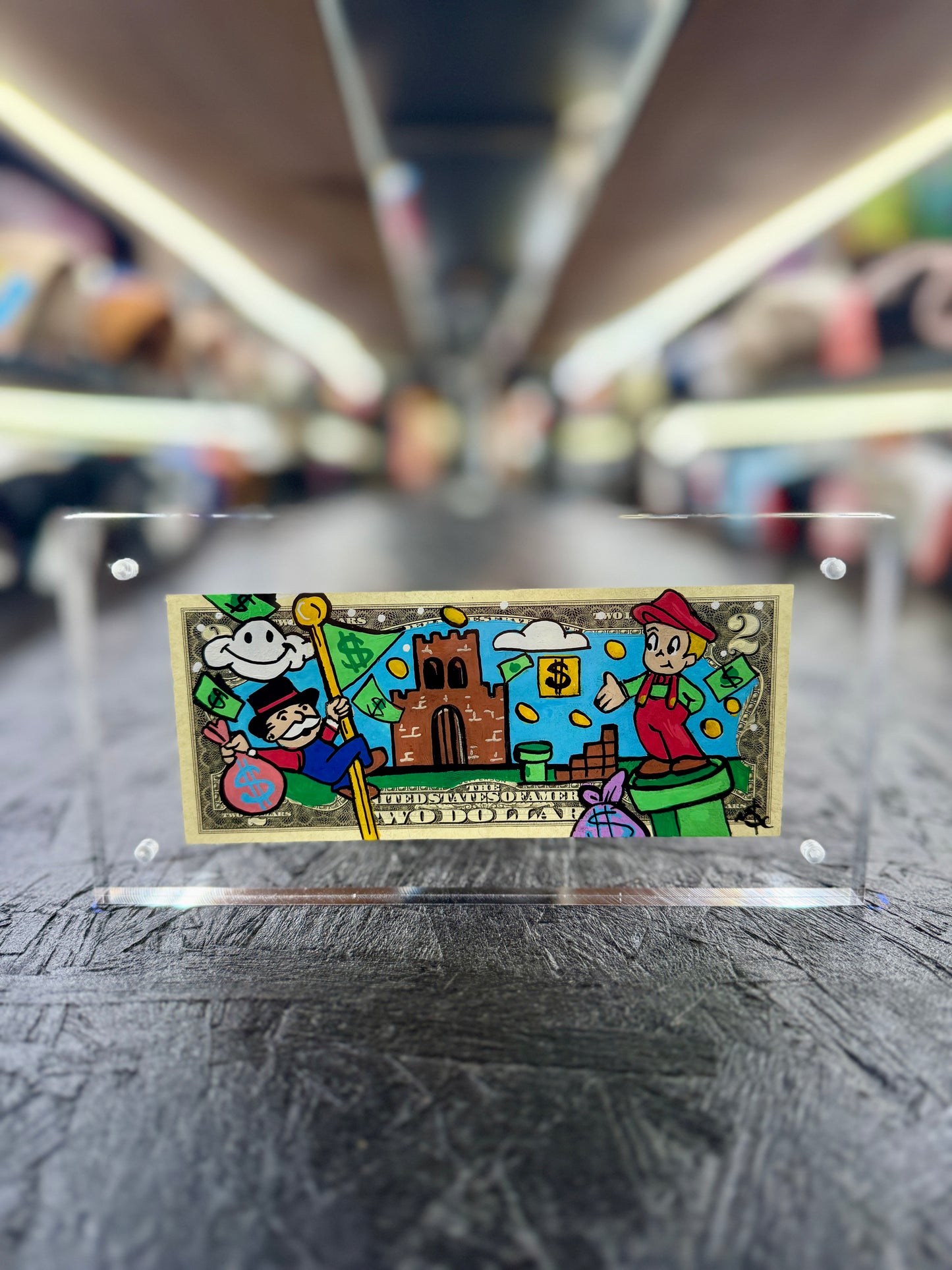 Super Money World $2 Dollar Bill Art
