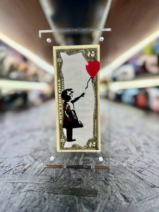 Balloon Girl $2 Dollar Bill Art