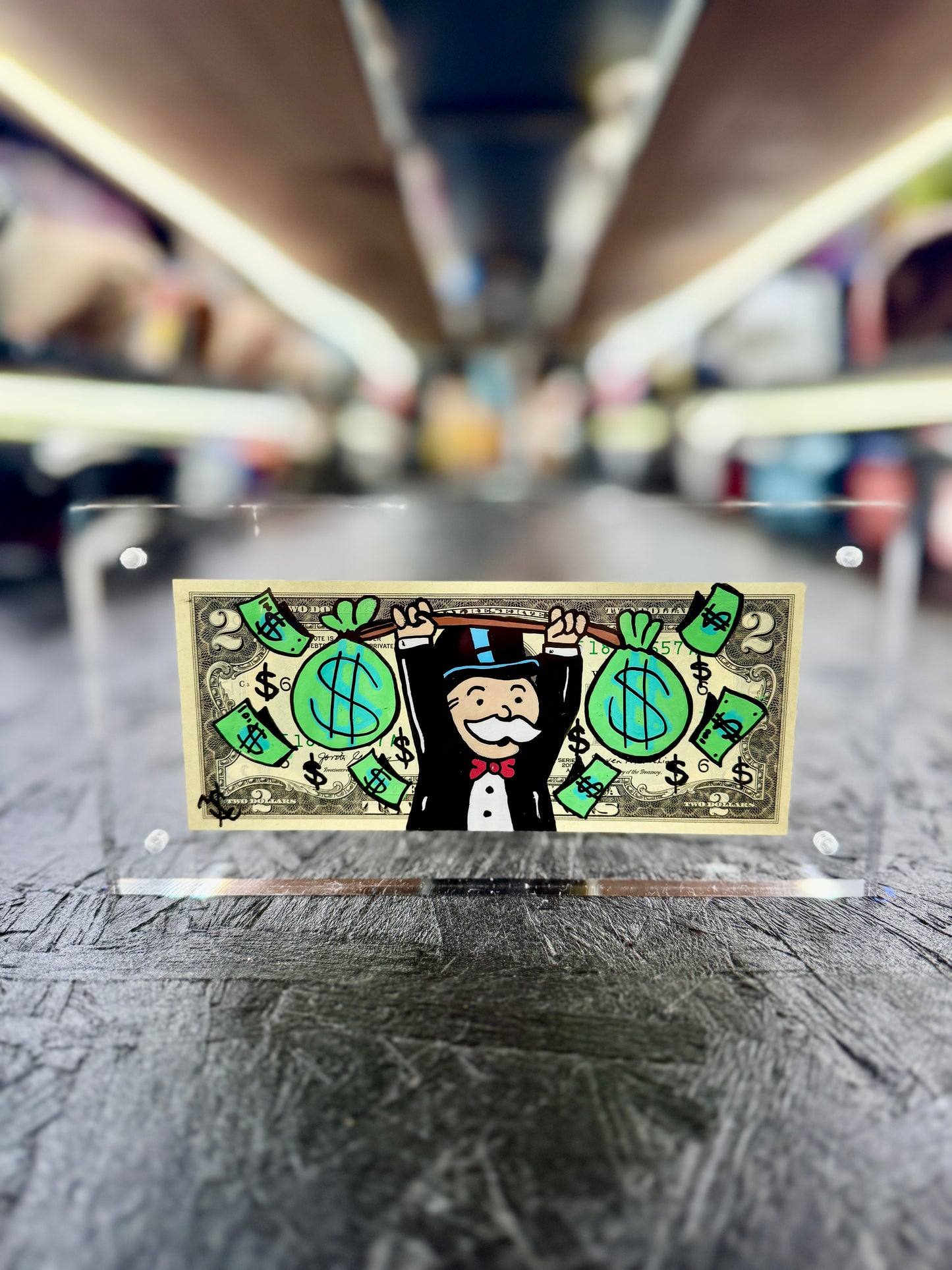 Mr Monopoly $2 Dollar Bill Art 13.1