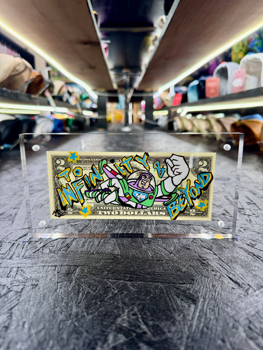 Buzz $2 Dollar Bill Art