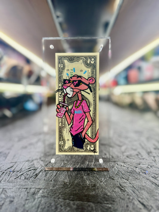 Pink Panther $2 Dollar Bill Art 7.0