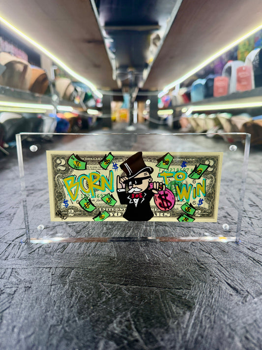 Mr Monopoly $2 Dollar Bill Art 13.8