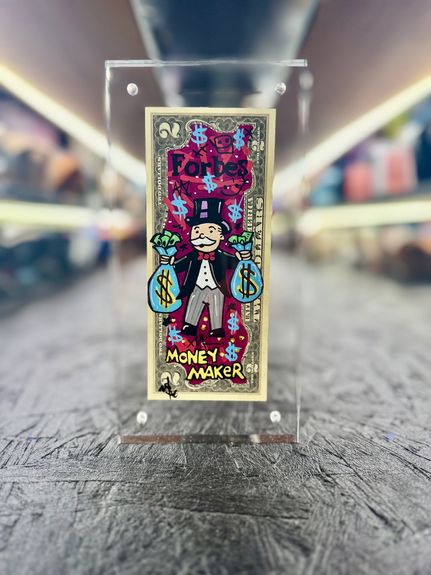 Mr Monopoly $2 Dollar Bill Art 14.1