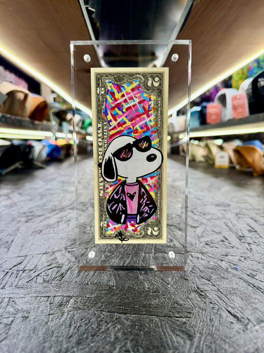 Snoopy Joe Cool $2 Dollar Bill Art 11.2