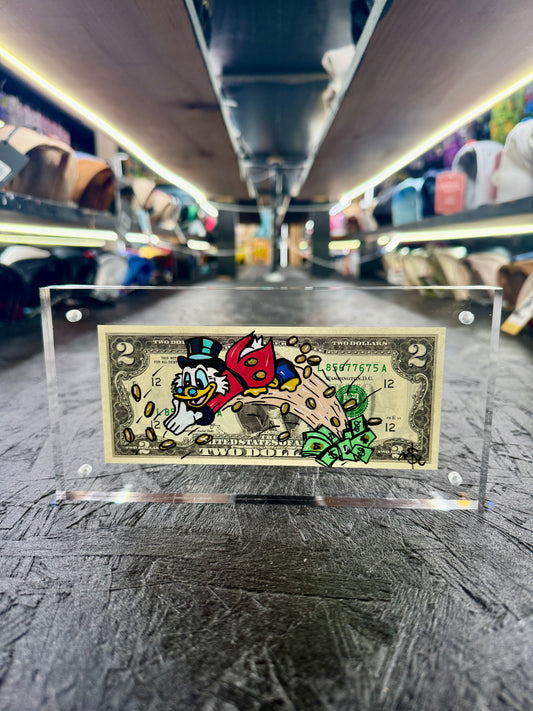Scrooge McDuck $2 Dollar Bill Art 10.5