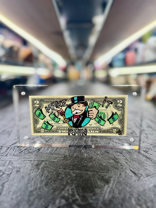 Mr Monopoly $2 Dollar Bill Art 14.7