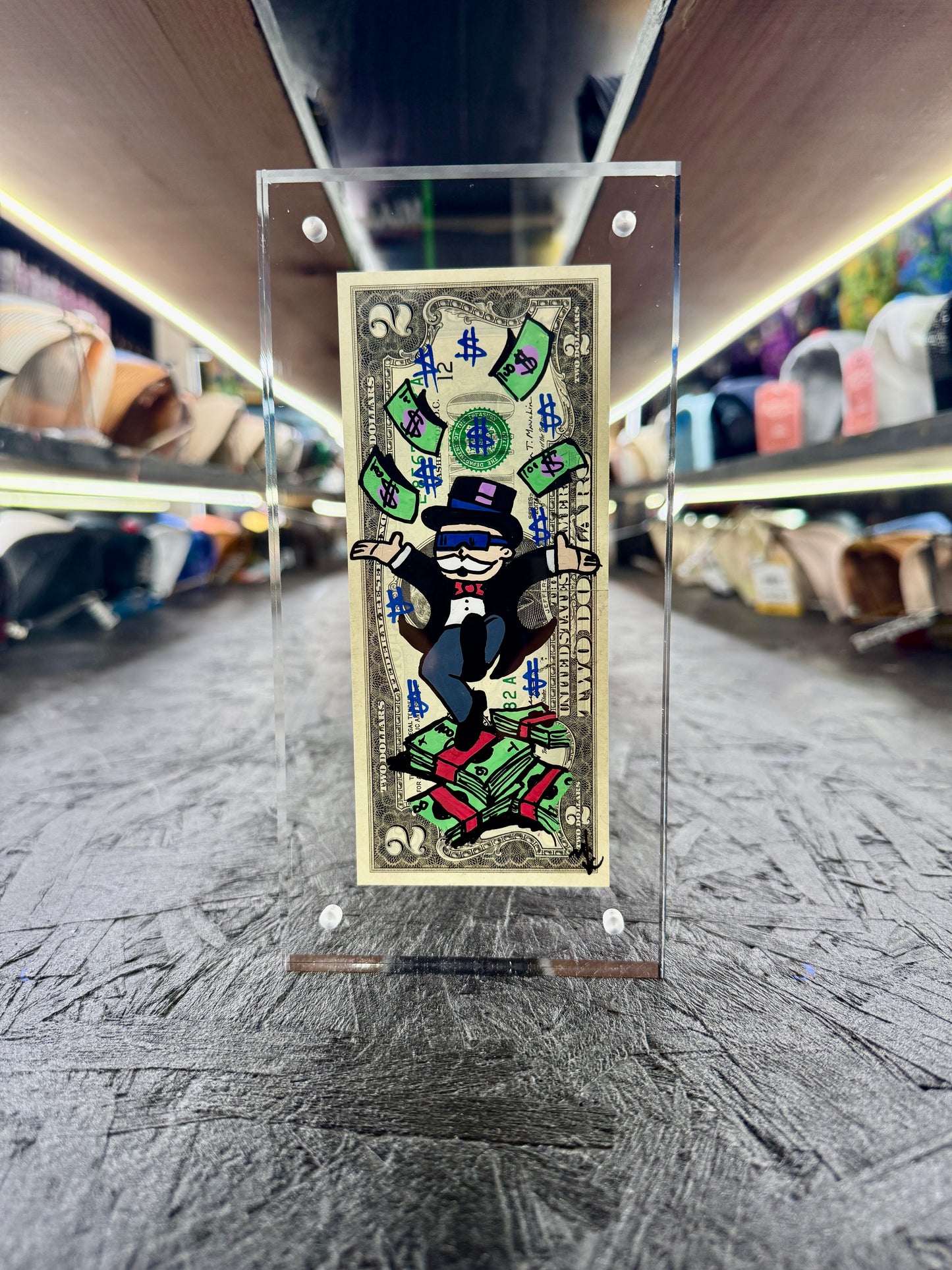 Mr Monopoly $2 Dollar Bill Art 15.3