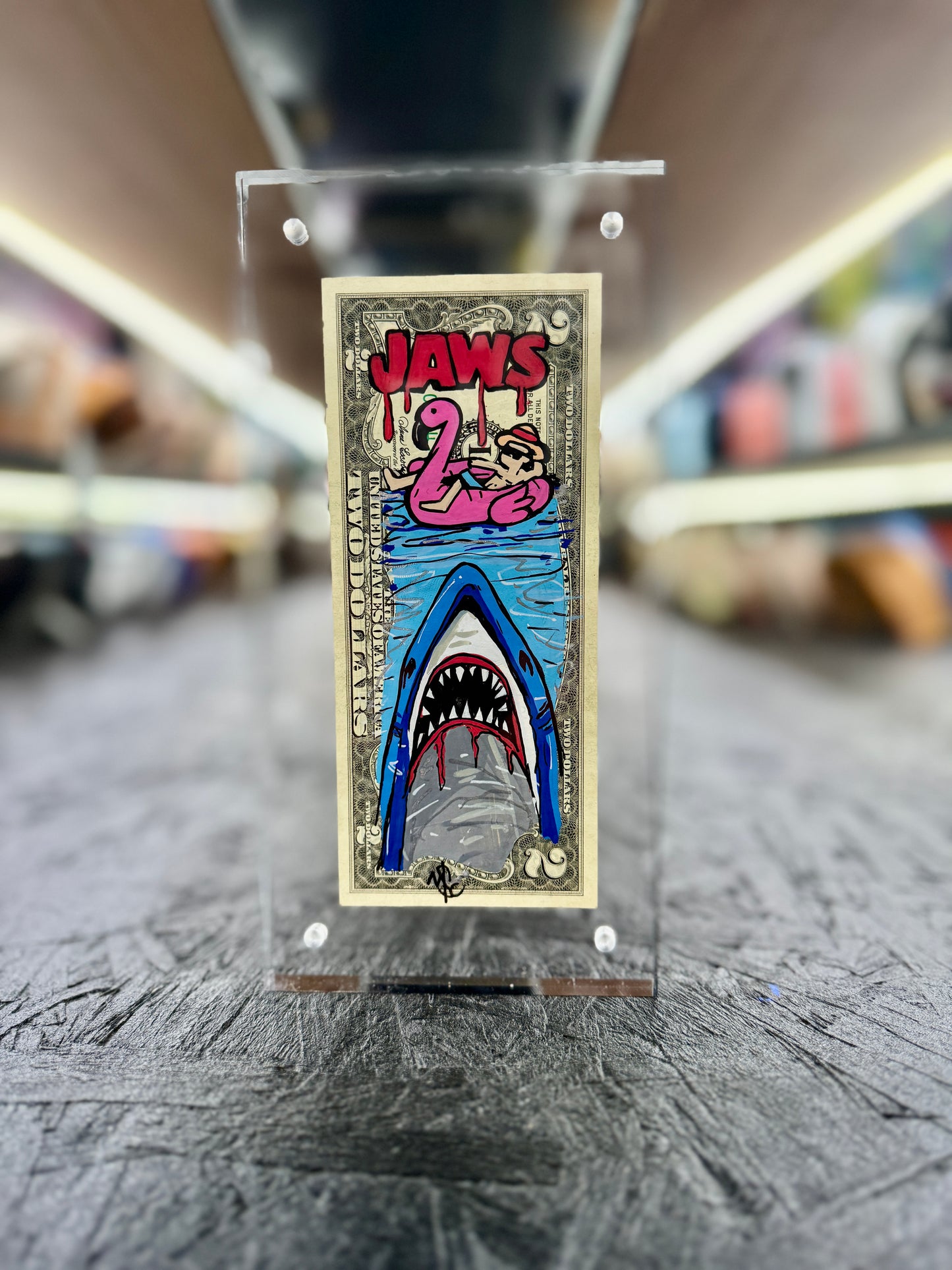 Jaws $2 Dollar Bill Art 10.2