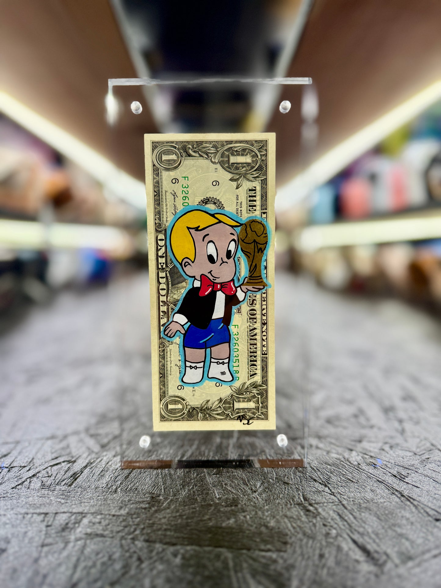 Richie Rich $1 Dollar Bill Art 9.0