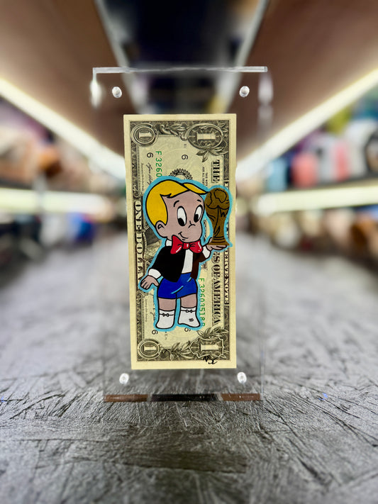 Richie Rich $1 Dollar Bill Art 9.0